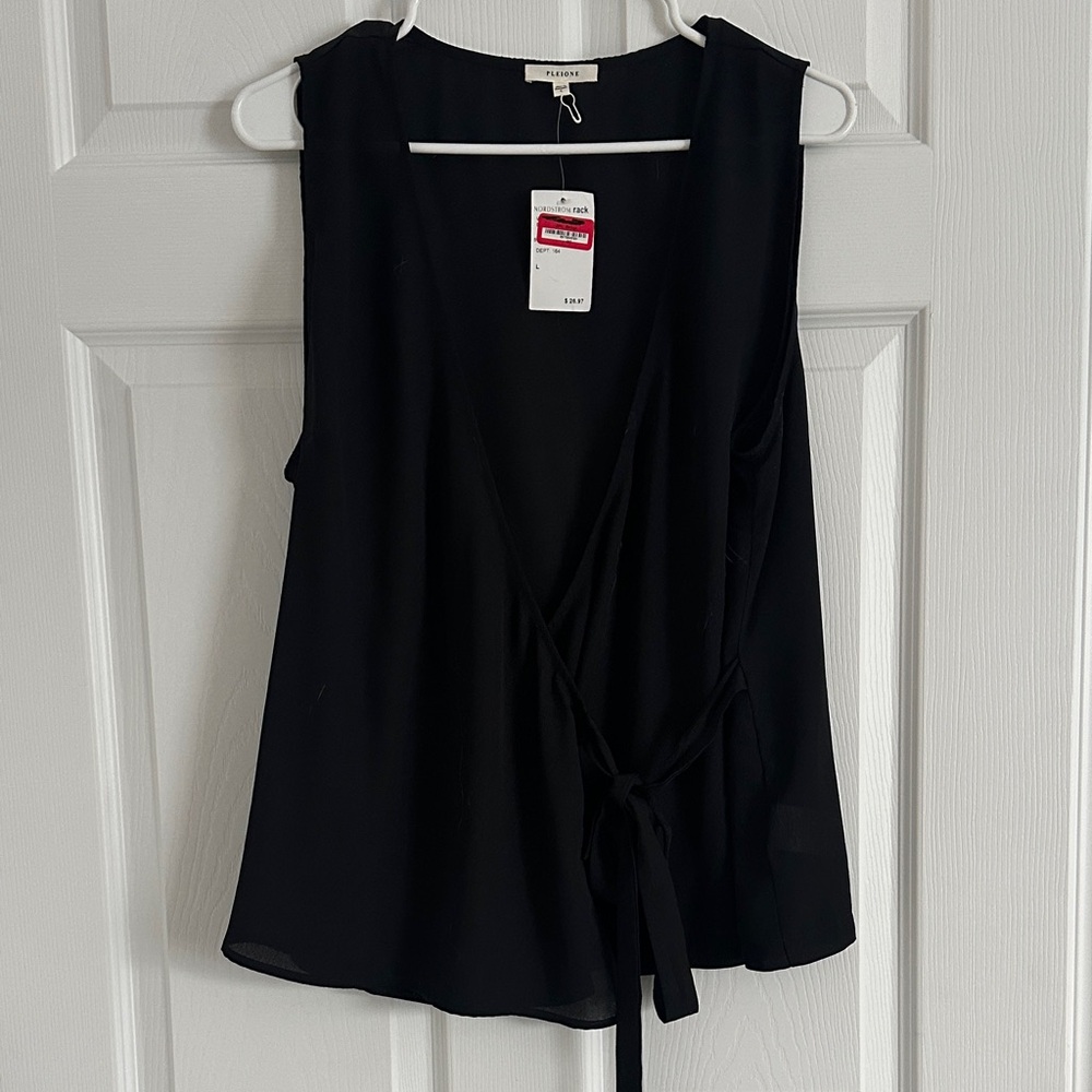 NWT Pleione Sleeveless Wrap Blouse